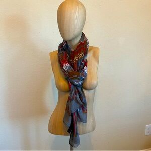 TT Collection Modal Scarf Floral Bird Motif made in India